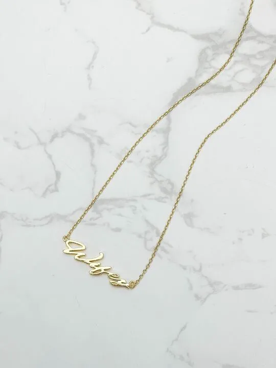 Prep Obsessed PR Necklaces Wifey Gold Dipped Pendant Necklace