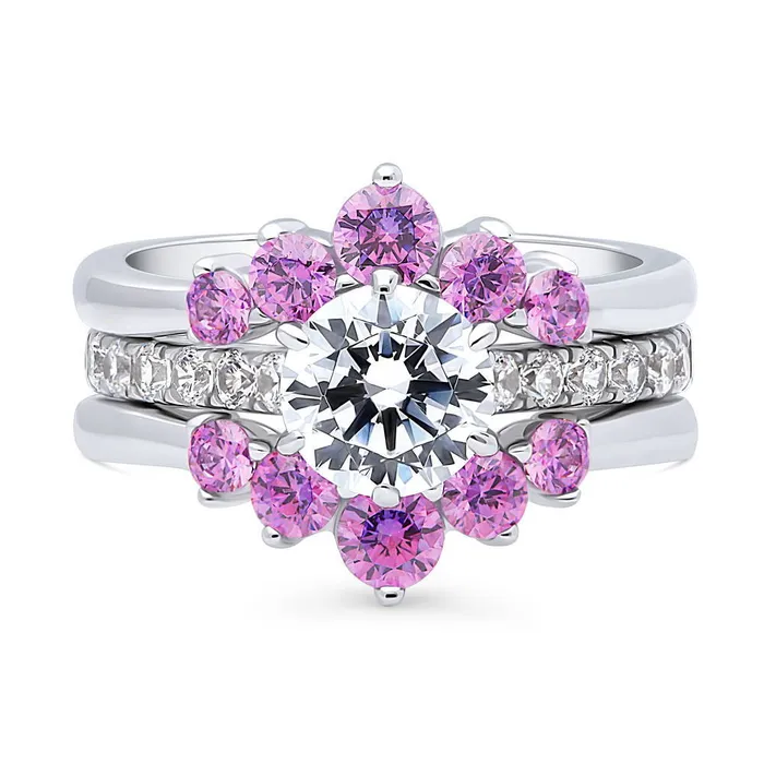 Rings 5Stone Solitaire 125ct CZ Ring Set in Sterling Silver BERRICLE