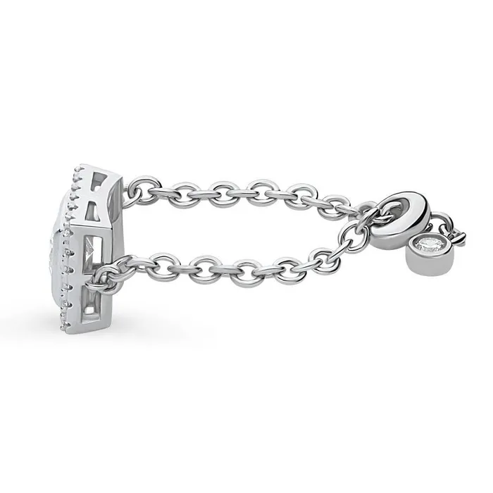 Rings BERRICLE Halo Princess CZ Chain Ring in Sterling Silver