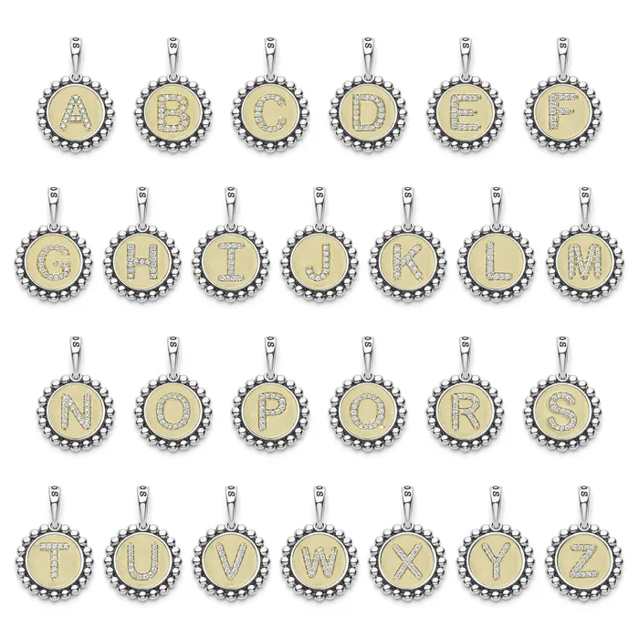 Signature Caviar Diamond H Initial Charm lagosdev Charm Necklaces