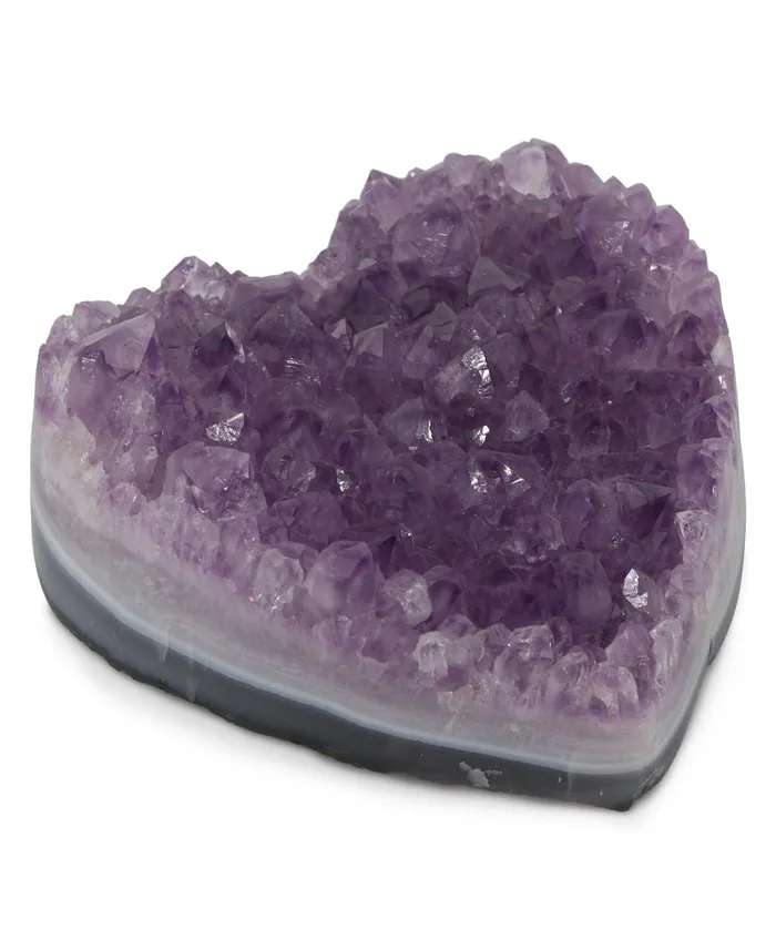 Buddha Groove Necklaces Amethyst Gemstone Heart and Specimen