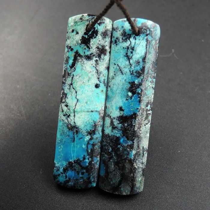 Earrings Intrinsic Trading Sonora Sunrise Cuprite Rectangle Cabochon Cab Pair Drilled Gemstone Pair Matched Earrings Bead Pair Natural Stone E2984
