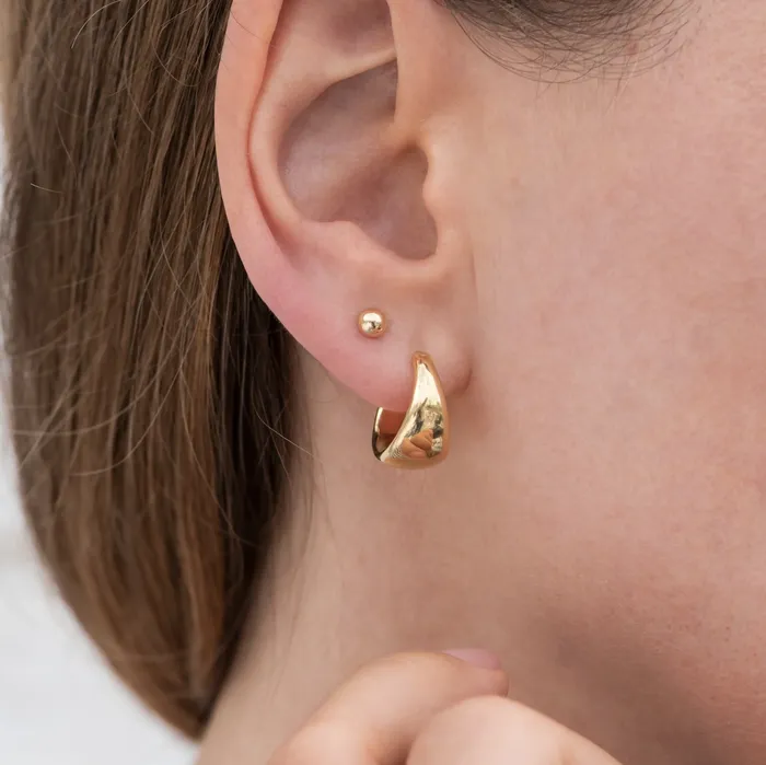 Gypsy Hoop Earrings in Solid Gold Chunky Gold Hoops ARTEMER Earrings