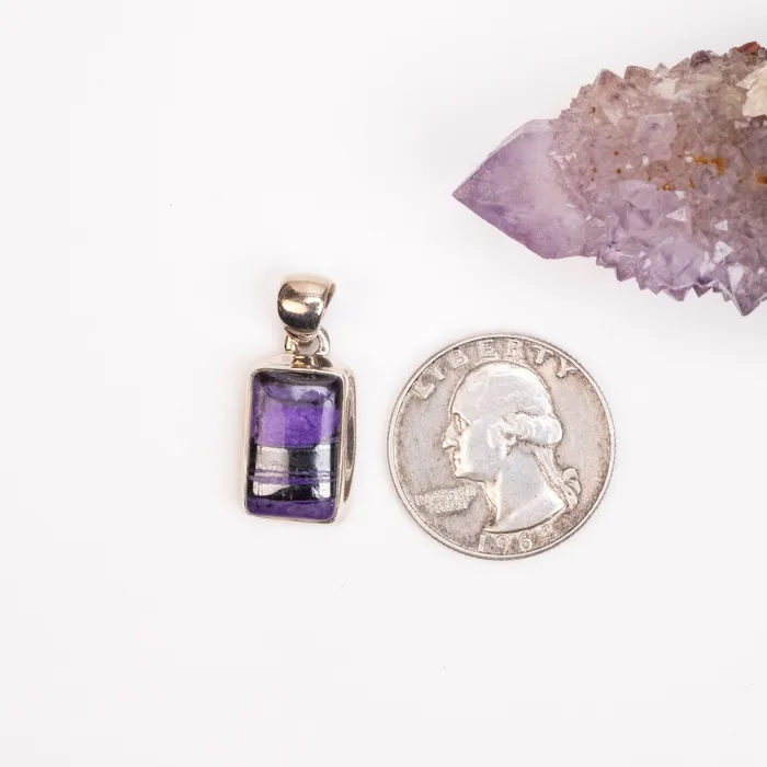 InnerVision Crystals Necklaces Sugilite Pendant 454 g 27x12mm 925 Silver