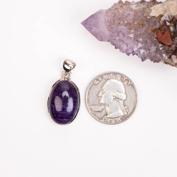 InnerVision Crystals Necklaces Sugilite Pendant 564 g 31x15mm 925 Silver