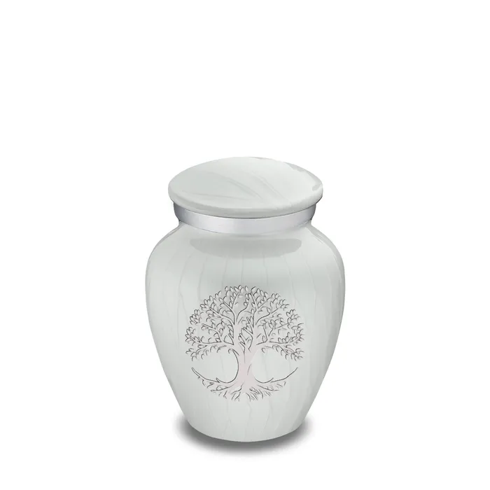 Keepsake Embrace Pearl White Tree of Life Cremation Urn GetUrns Necklaces