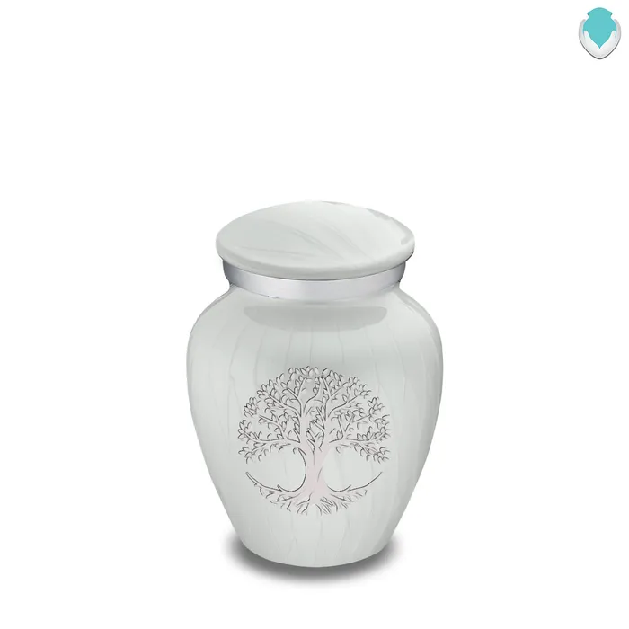 Keepsake Embrace Pearl White Tree of Life Cremation Urn GetUrns Necklaces