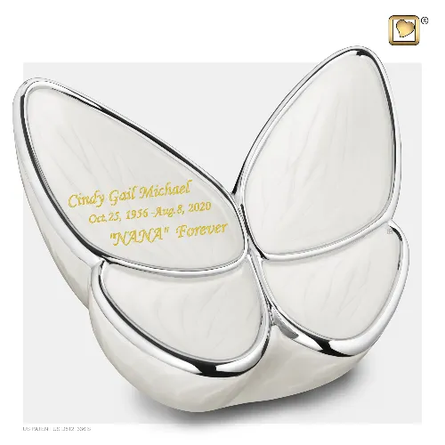 LoveUrns Necklaces Adult Wings of Hope Butterfly Pearl Cremation Urn