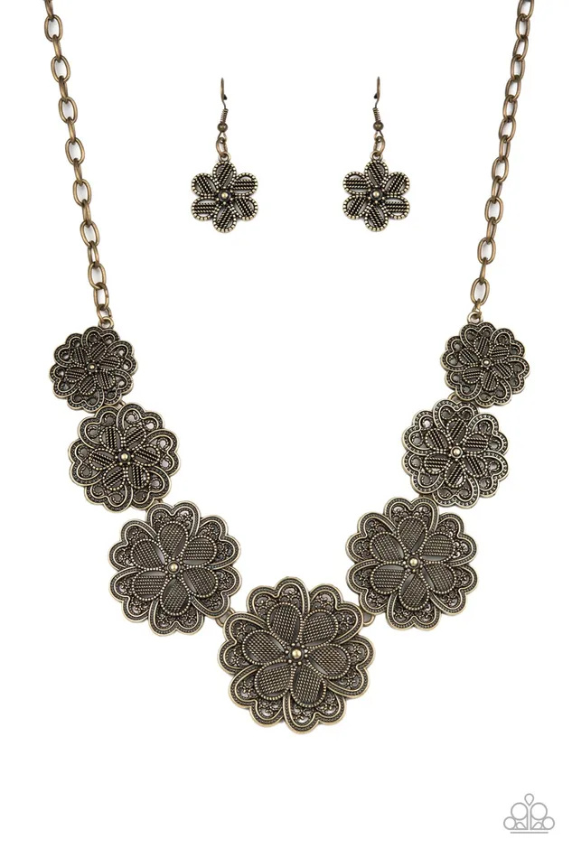 Necklaces All Eyes On U Jewelry Paparazzi Accessories Basketful of Blossoms Brass Paparazzi Necklace