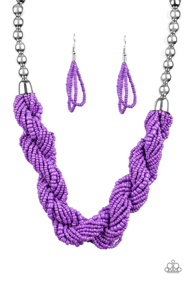 Necklaces All Eyes On U Jewelry Paparazzi Accessories Savannah Surfin Purple Paparazzi Necklace