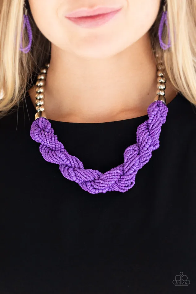 Necklaces All Eyes On U Jewelry Paparazzi Accessories Savannah Surfin Purple Paparazzi Necklace