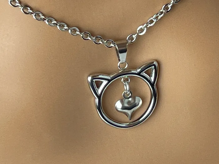Necklaces Captive Collars Submissive Kitten Heart Day Collar Necklace with Locking Options 247 Wear