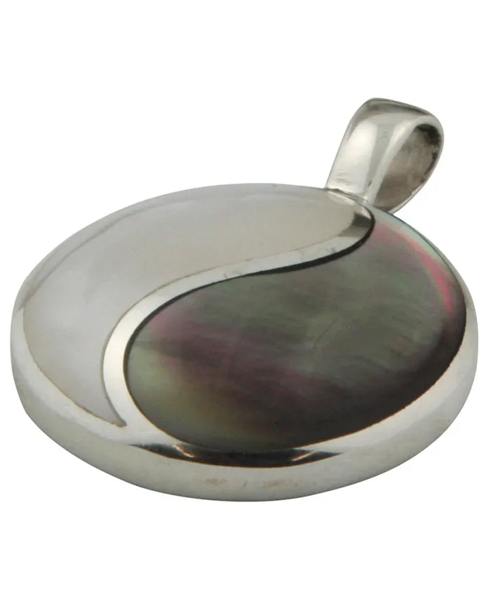 Necklaces Sterling Silver Mother of Pearl Yin Yang Pendant Buddha Groove