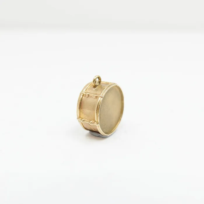 aliceeden Charm Necklaces Vintage 9ct Gold Drum Charm