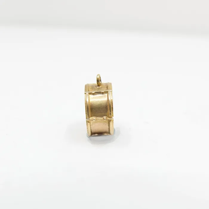 aliceeden Charm Necklaces Vintage 9ct Gold Drum Charm