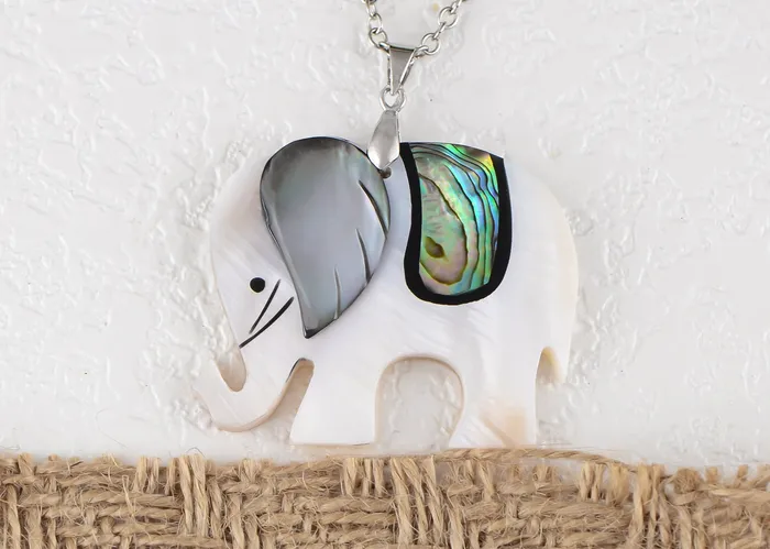 ALILANGCOM Necklaces Alilang Silvery Tone Abalone Shell Animal Pendant Necklace for Women Christmas Birthday Mothers Day Gifts