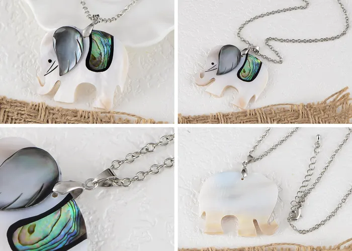 ALILANGCOM Necklaces Alilang Silvery Tone Abalone Shell Animal Pendant Necklace for Women Christmas Birthday Mothers Day Gifts