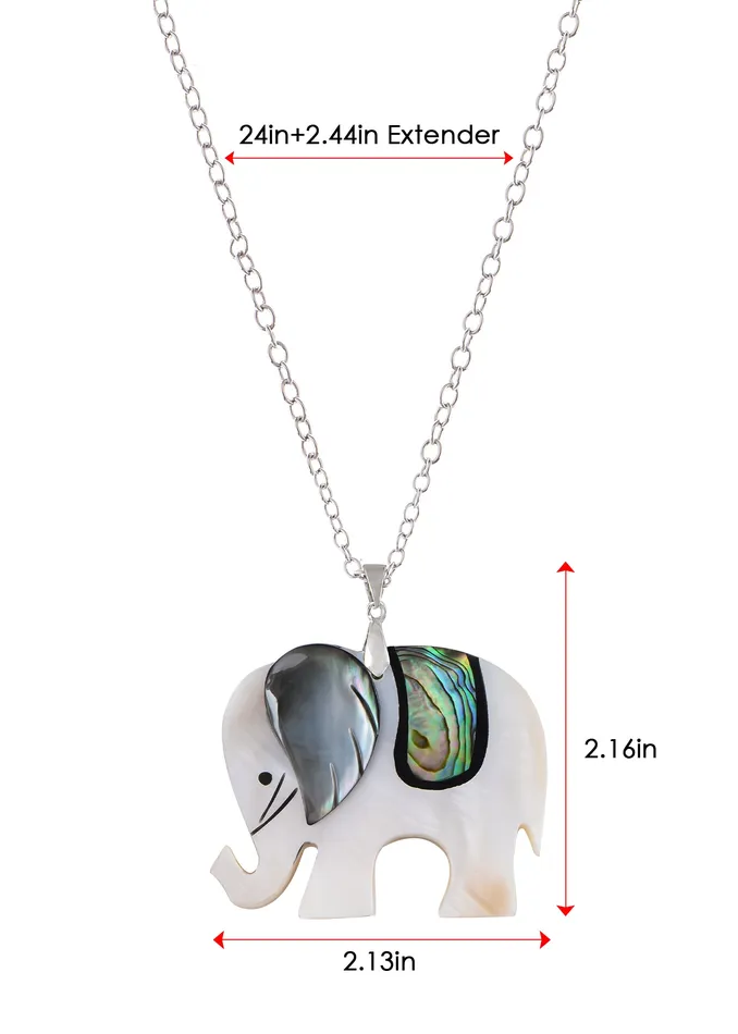 ALILANGCOM Necklaces Alilang Silvery Tone Abalone Shell Animal Pendant Necklace for Women Christmas Birthday Mothers Day Gifts