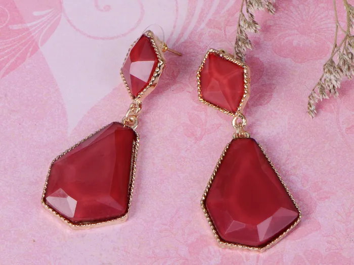 Alilang Earrings Electric Blue D Drop Earrings For Pierced Ears With Heart Accented Back
