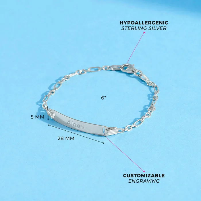 Bracelets Baby ID Bracelets 56 Identification Bracelet Toddler Kids Boys Bracelet Rondel Link Sterling Silver