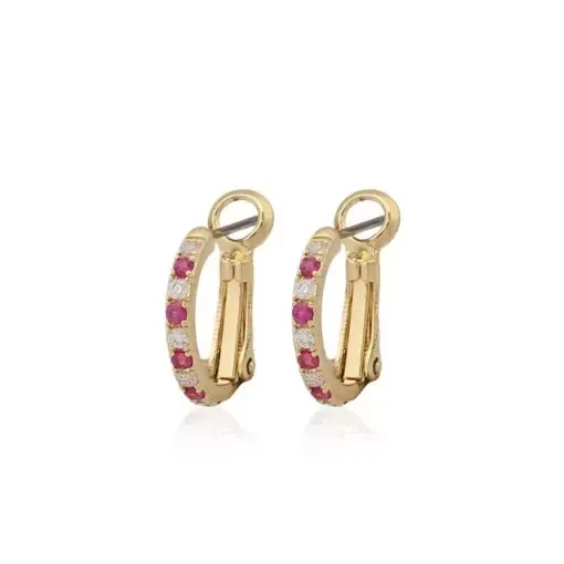 Earrings Cameo Collection Thin CZ Hoop Huggie Earring
