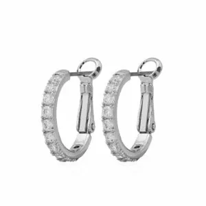 Earrings Cameo Collection Thin CZ Hoop Huggie Earring