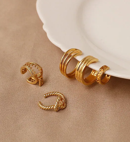 Earrings Refined by AnnaKaci Assorted Gold Ear Cuff Variety