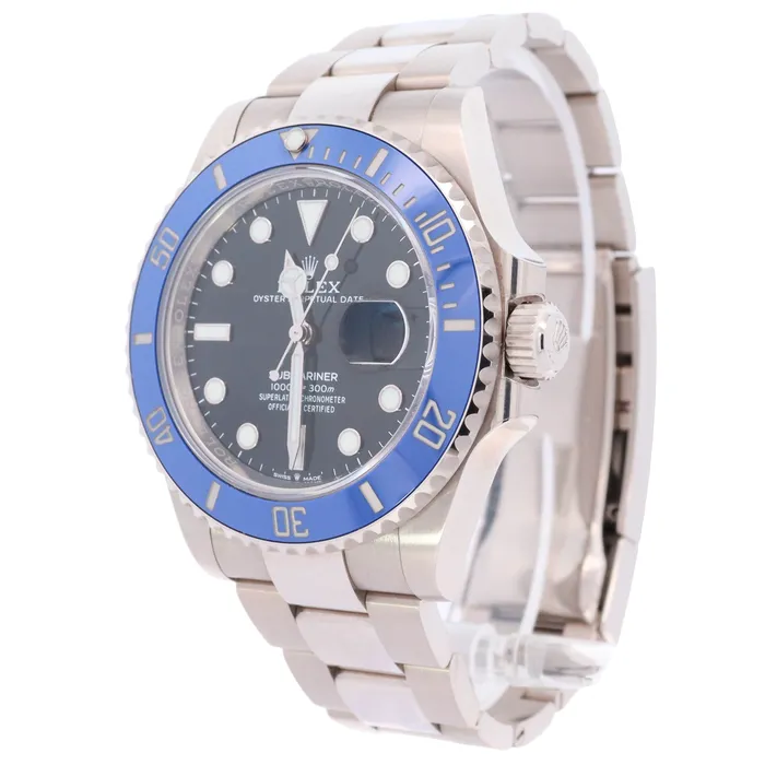 Happy Jewelers PreStyled Sets Rolex Submariner Date Cookie Monster 41mm 18k White Gold Black Dot Dial Watch Reference 126619LB