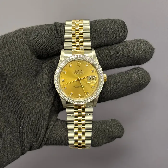 Happy Jewelers Watches Rolex Datejust 36mm Champagne Dial Watch Ref 16233