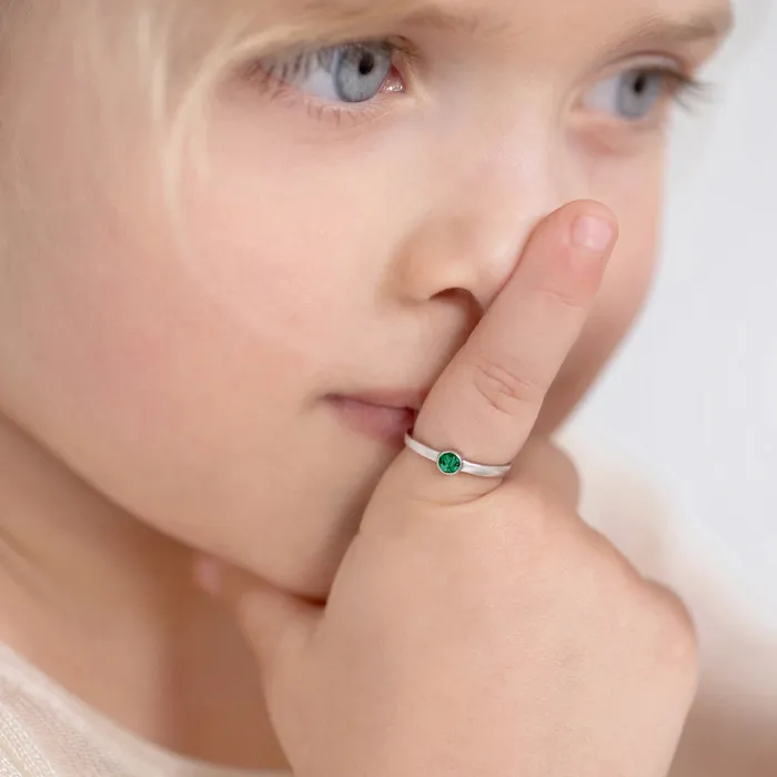 Kids Rings Rings Birthstone Cubic Zirconia Size 25 Baby Toddler Kids Ring Sterling Silver