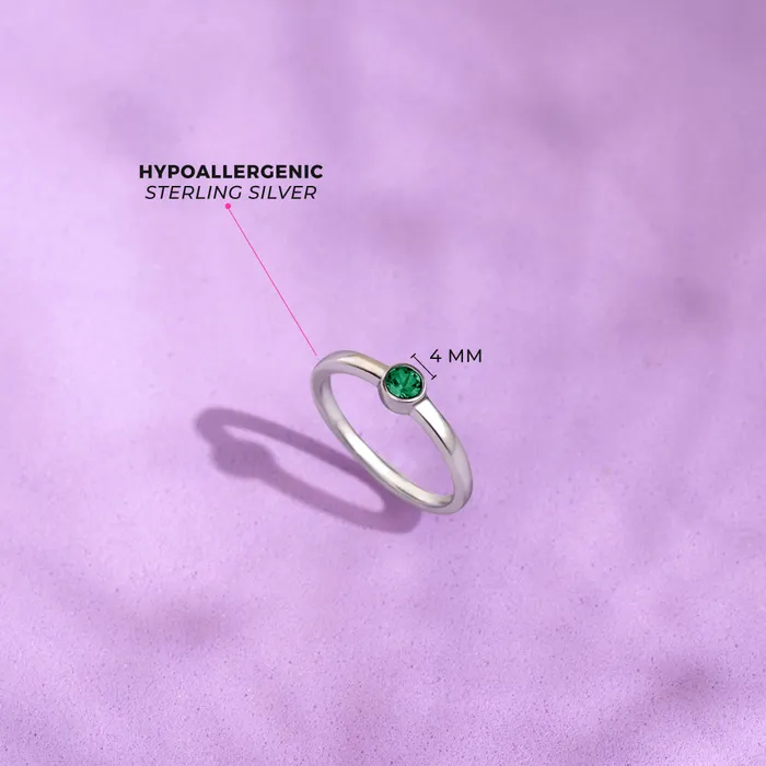 Kids Rings Rings Birthstone Cubic Zirconia Size 25 Baby Toddler Kids Ring Sterling Silver