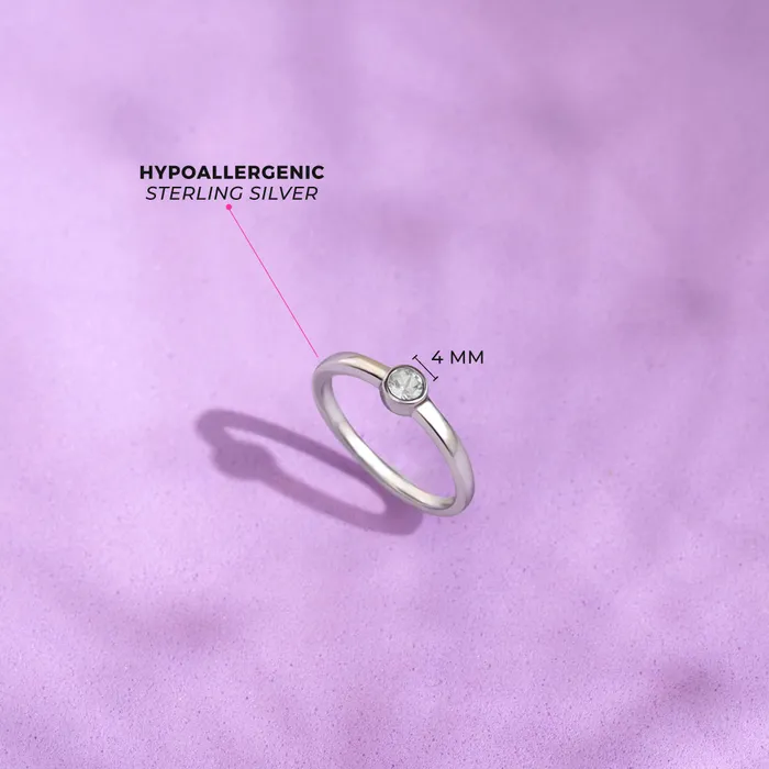 Kids Rings Rings Birthstone Cubic Zirconia Size 25 Baby Toddler Kids Ring Sterling Silver