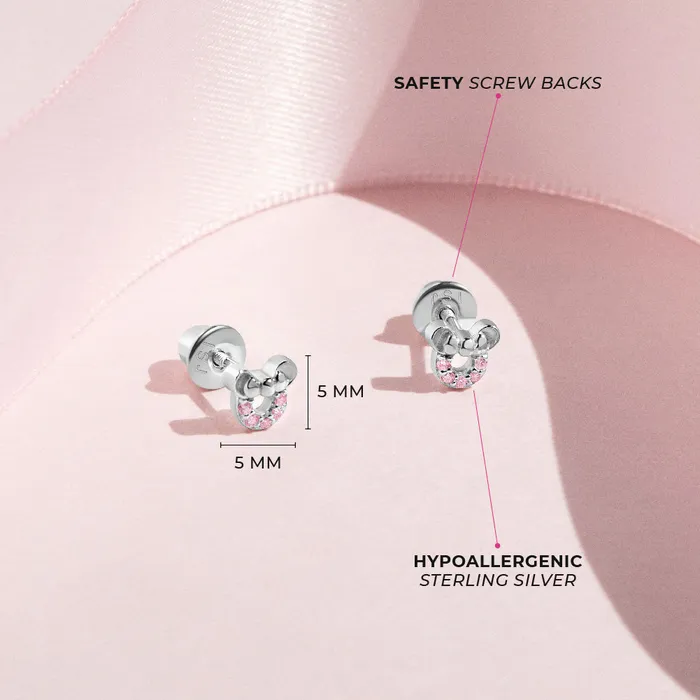 Petite Mouse Baby Toddler Kids Earrings Screw Back Sterling Silver Kids Screw Back Earrings Earrings