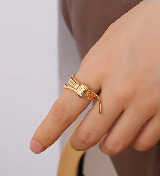 Refined by AnnaKaci Rings Rope Twist Gold Ring