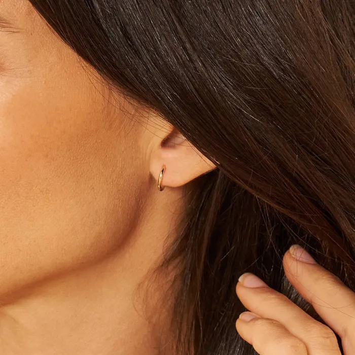 Womens Earrings Earrings 14k Gold Mini Womens Hoop Earrings