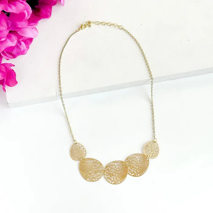 WorldFinds Necklaces Stenciled Leaf Necklace